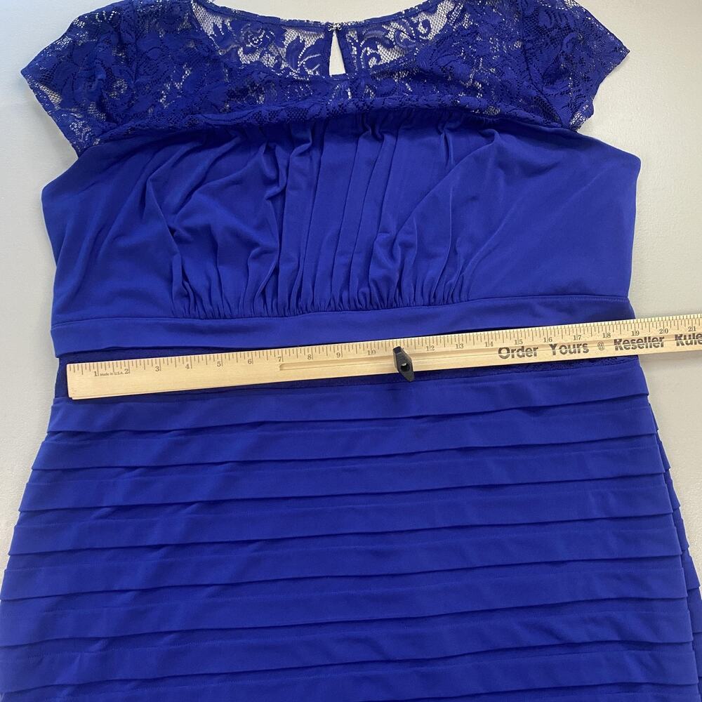 Dressbarn Collection Dress 16 Purple Lace Pleated Sheath Cocktail Party Formal - Picture 7 of 13